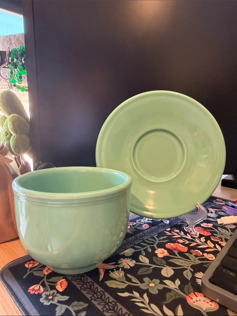 Fiestaware Chili Bowl and Jumbo Saucer - Seamist